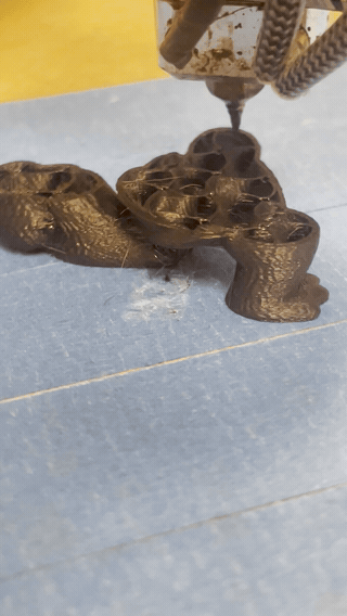 Core R Theta printing a small sculptural part