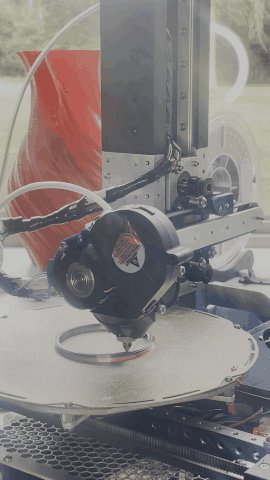 A fabrication mechanism processing a small material sample