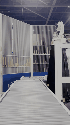 A mechanical slat display moving through a pattern